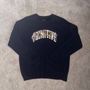 Primitive Floral Logo Crewneck Sweatshirt | Navy Blue | Size Medium